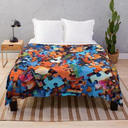 Blankets Jigsaw Puzzle Pieces Throw Blanket Baby Soft Big Bed Plaid