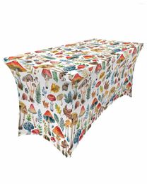 Table Skirt Mushroom Plant Retro Elastic Wedding Birthday Decoration Tablecloth For Party