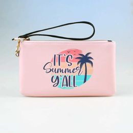 Purse Coconut Tree Printing WalletFashion wrist makeup bag zero wallet Y240524