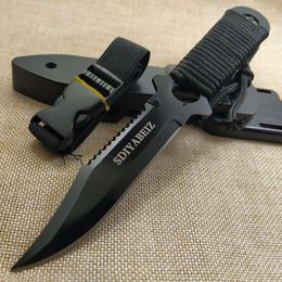 Tactical Fixed 7CR14Mov Blade Steel Handle Outdoor Camping Survival Hunting Utility Knife Military Pocket Tool+ ABS Sheath L2405