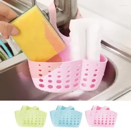 Kitchen Storage Sink Sponge Holder Creative Drain Holes Basket Organizer Dish Cloth Hanger With Adjustable Strap