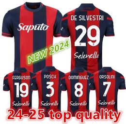 24/25 Bologna Mens Soccer Jerseys POSCH ORSOLINI DOMINGUEZ ZIRKZEE FERGUSON DE SILVESTRI BEUKEMA BARROW Home 2024 2025 Red Football Shirt Adult Uniforms6688