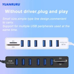 USB Hub 2.0 Type C Multi USB Splitter High Speed 3/6 Ports OTG 2.0 Hab TF SD Card Reader All In One For PC Laptops Computer