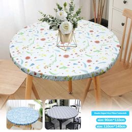 Table Cloth Elastic Edged Fitted Tablecloth PVC Waterproof Oil-Proof Party Wedding Home Kitchen Decoration