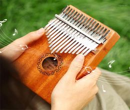 Creative 17 Keys Kalimba Thumb Piano HighQuality Wood Mahogany Body Musical Instrument Tune Hammer For Beginner Finger Piano16092224