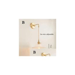 Wall Lamp Moden Brass Glass Bathroom Mirror Beside American Light Sconght Luxury Lighting 210724 Drop Delivery Home Garden Hotel Suppl Dhypo