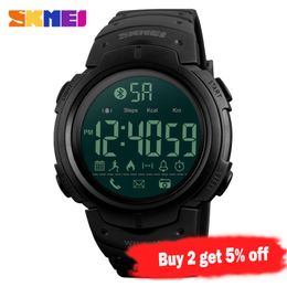 SKMEI Fashion Smart Watch Men Calorie Alarm Clock Bluetooth Watches 5Bar Waterproof Smart Digital Watch Relogio Masculino 1301 228R