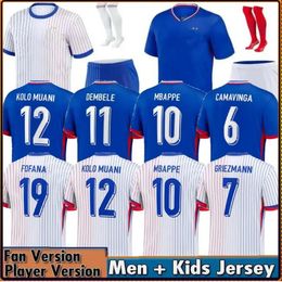 2024 French Club Full Sets French Soccer Jerseys BENZEMA GIROUD MBAPPE GRIEZMANN SALIBA PAVARD KANTE Maillot De Foot Equipe Maillots Kids Kit Men Football Shirt