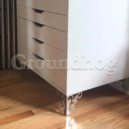 4Pcs/Set Metal Polished Sofa Chair Legs 15/12cm Modern Hollow Patten Table Cabinet Bed Feet Furniture Accessories