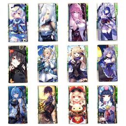 Purse Cartoon Long Wallet Genshin Impact Lumine Aether Jean Gunnhildr PU Leather Purse Fashion Clutch Y240524