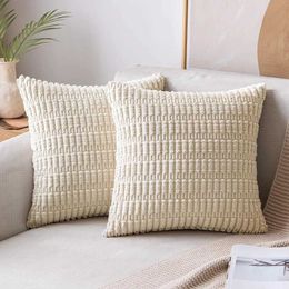 Cushion/Decorative Pillow Corduroy cushion cover white green solid color shell 45x45 Corduroy cover modern home decoration sofa living room Q240523