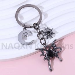 Y2k Butterfly Moon Keychain Pretty Spider Star Animal Insect Key Ring For Women Girls Friendship Gift Handmade Jewelry Set