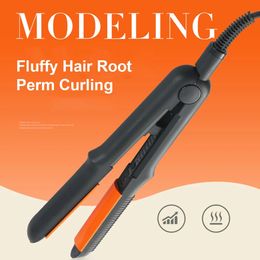 Professional Hair Straightener Ushaped Fluffy Root Perm Curling Ceramic Curler with 5speed Temperature Adjustment 240515