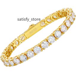 Etelleza Hot Selling Pulseras Fashion 18K Gold Plated 925 Sterling Silver VVS Moissanite Diamond Classic Tennis Bracelet