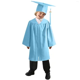 Clothing Sets 2024 Children Graduation Costume Kindergarten Kid Toddler Cap Gown Preschool Festival Outfit