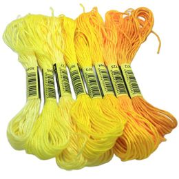 8 meters 8pcs Gradient color Cross Stitch threads DIY braided wire Floss Skein Embroidery thread Weave bracelets thread