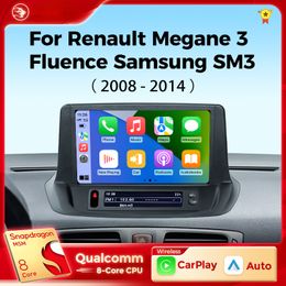 Car dvd Radio Multimedia Play for Renault Megane 3 RS Fluence Samsung SM3 2008 2010 2014 Android Auto Wireless Carplay DSP 4G