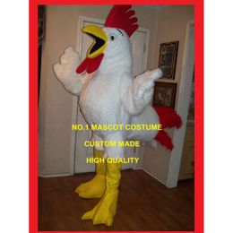 Professional Custom High Quality Plush White Rooster Chicken Mascot Costume Adult Cartoon Anime Theme Chick Mascotte Fancy 1814 Mascot Costumes