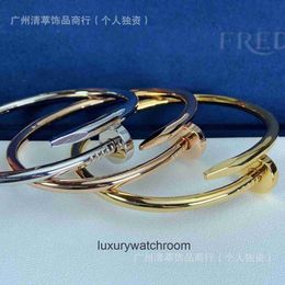Cartre High End jewelry bracelets for womens Nail Bracelet Full body V Gold CNC Precision Carved Diamondless Nail Bracelet Original 1:1 With real logo and box