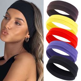 Summer Sports Headbands For Women Fiess Run Yoga Bandanas Solid Color Elastic Bands Stretch Makeup Hair Accessories 2023 L2405