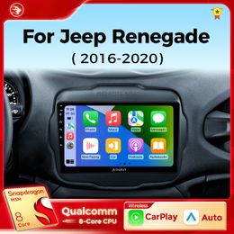 Car Dvd Multimedia Player for Jeep Renegade 2016-2020 Carplay Android Auto Car Radio Stereo 4G Wifi