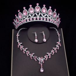 Gelin Tiara Takı Setleri Kadınlar, Taç, Küpe, Kolye, Doğum Günü Partisi, Düğün Takı Set Aksesuarları, Moda