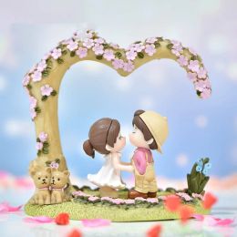 Mini Romantic Couple Figurines Wedding Figures Grandma Grandpa Garden Miniacture Figurines Valentine's Day Gifts DIY Home Decor