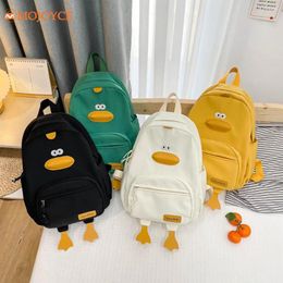 School Bags 2024 Cute Duck-shaped Backpack Kindergarten Kids Nylon Bookbag Lightweight Wear-resistant Children Schoolbag Fashion Bagpack