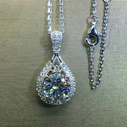 Luxury Designer Jewellery Cubic Zircon Necklace Chain Charm Water Drop Diamond Pendant Necklaces Woman Girls Gift Jewellery