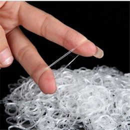 200/1000Pcs Rubber Hairband Rope Silicone Ponytail Elastic TPU Holder Tie Gum Rings Girls Hair Accessories L2405