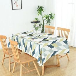 Table Cloth Nordic Style Bamboo Knot Linen Plaid Printed Tablecloth Restaurant Small Fresh Waterproof