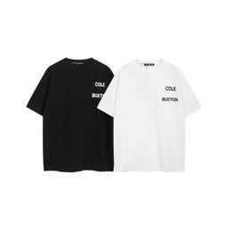 Men's T-Shirts High Quality Fashion Brand Short Sleeved 2024ss New Minimalist Slogan Letter T-shirt Loose Casual White T Mens and Womens J240522