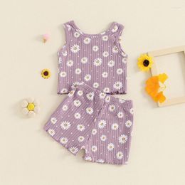 Clothing Sets Kid Toddler Baby Girl Summer Outfit Sleeveless Tank Top Elasticated Waist Shorts Daisy Clothes Set