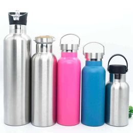 Double layer stainless steel vacuum insulated pot American style large mouth pot spray Moulded insulated cup sports water bottle car mounted cup