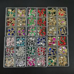 1Box 3D Nail Rhinestones HeartPlanet Nail Charms Jewellery Glass Luxe Nail Parts Diamond Crystal Nails Art Decoration Accessories 240524