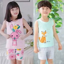 3 4 2 5 6 8 år barn pjs sommar pamas för barn bomulls pojkar sömnkläder baby pyjamas korta ärmar tjej set nattwearf24525 l0