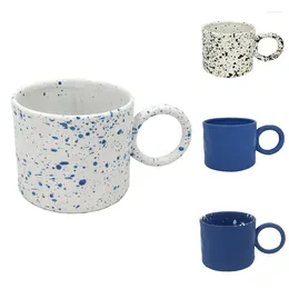 Mugs Big Earring Cup Nordic Coffee Mug Handle Ceramic With Dots Home Office Water Tea Cups Milk