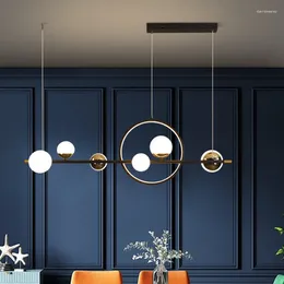 Ceiling Lights Nordic Glass Ball Restaurant Gold Black LED Pendant Lamp Kitchen Island Dining Living Room Lighting Fixture Indoor Home Decor