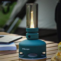 Portable Lanterns LED Kerosene Lamp Camping Lantern Vintage 3600mAh Rechargeable Type-C Emotional Tent For Outdoor Travel Thklr