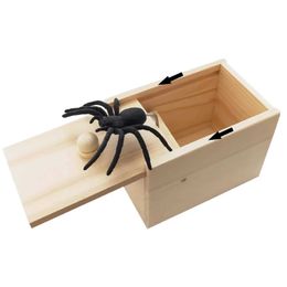 Halloween Toys Halloween Spider Panic Trick Box Surprise Wood Panic Box Gift Toy Spider Box Trick Box Children and Adults WX5.22