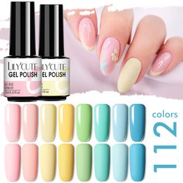 Lilycute 7ml Glitter UV Umpido gel Ulughi Semi permanente Nude Color Gel Vernish Matte Top Coat Immergiti Off Gel Varnish