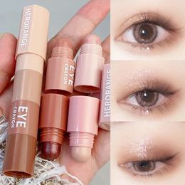 4pcsset Lasting Waterproof Eye Shadow Pencil Eyeliner Kit Highlighter Stick Pigment Glitter Makeup Tools 240523