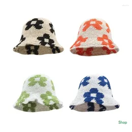 Berets Dropship Fashion Crochet Bucket Hat For Woman Spring Outdoor Camping Travel Fisherman