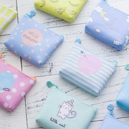 Purse Cute cartoon childrens coin wallet PU leather wallet small coin pocket zipper money key headphone cable mini storage bag cute wallet Y240524