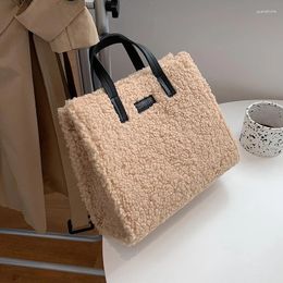 Bag Plush Shoulder Bags For Women 2024 Faux Fur Crossbody Solid Color Warm Big Capacity Tote