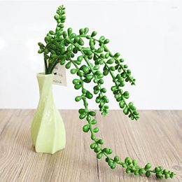 Decorative Flowers Fake Leaves Green Artificial Plants Lover Tears Succulents Vine Simulation Hanging Rattan Wall Wedding Party Supply Decor