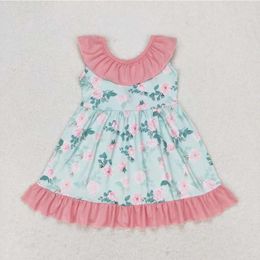 Clothing Sets Toddler Girl Cute Dress Short Sleeve Summer Girls Floral Rose Twirl Dresses Kids Children Boutique Kid Clothes