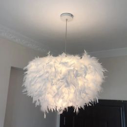 Mordern Feather LED Pendant Light Chandelier for Living Room Bedroom Restaurant Ceiling Droplight Lamp Hanging Indoor Lighting