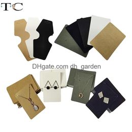 Other Labelling Tagging Supplies Kraft Paper Ear Stud Hang Tag Jewellery Display Card Necklace Studs Bracelet Price Drop Delivery Ot3Fc