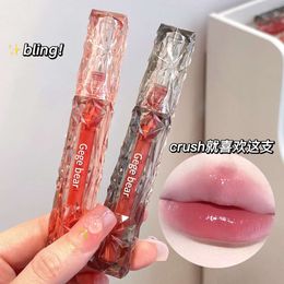 Gege bear crystal clear diamond glossy mirror lip glaze Moisturises and Moisturises student party makeup whitening lipstick